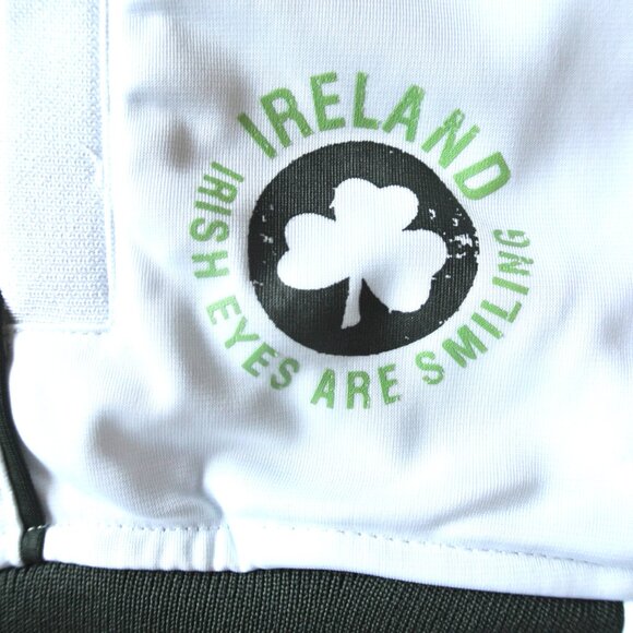 Women's Retro Irish White Green Ireland 50 Embroidered Track Jacket Size 12/14 - Picture 9 of 11